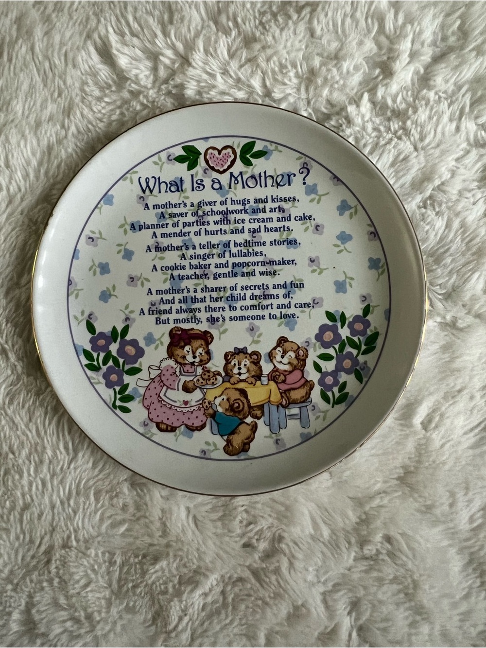 Vintage 1990 What Is a Mother Porcelain Collector Plate